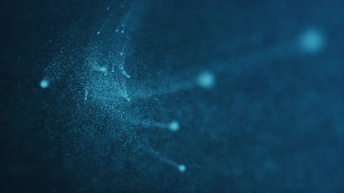 Glowing Blue Particles Connecting Abstract Network Animation