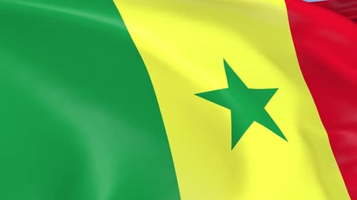 Realistic Waving Flag of Senegal Loop