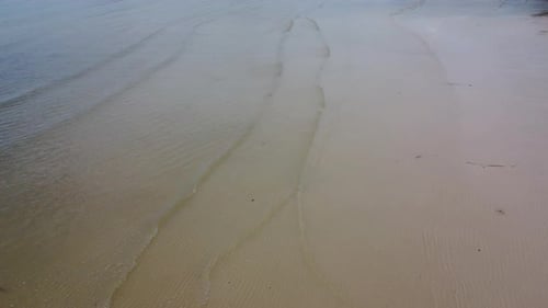 Beautiful sea waves and white sand beach in the tropical island.