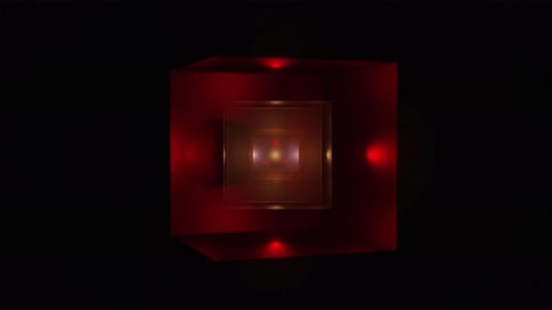 Abstract Geometric Cubes with Glowing Lights Animation