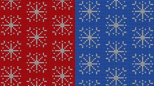Cozy Knitted Snowflake Pattern Background Loop for Winter Holidays