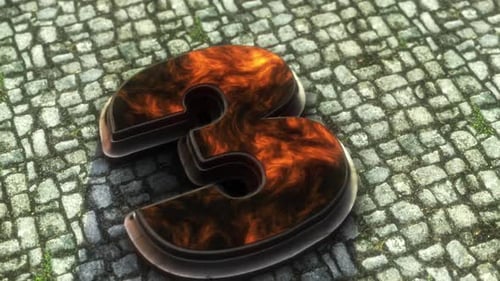 Animación 3d de tres números
