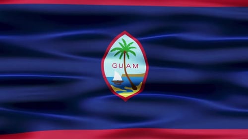 Realistic Waving Flag of Guam Animation Loop