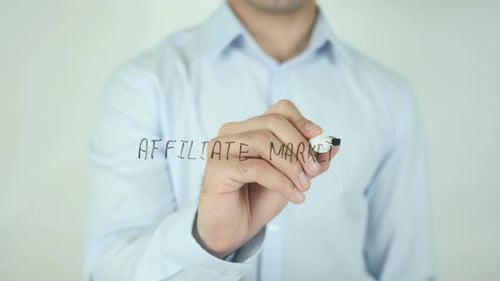 Writing Affiliate Marketing on Glass Surface