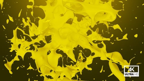 Dynamic Yellow Paint Splash Transition Element