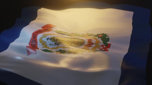 Realistic 3D Animation of Waving West Virginia State Flag
