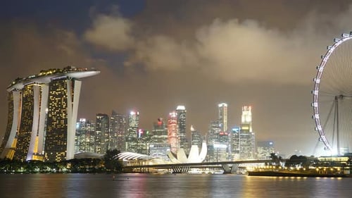 Time lapse of Building in Singapore city