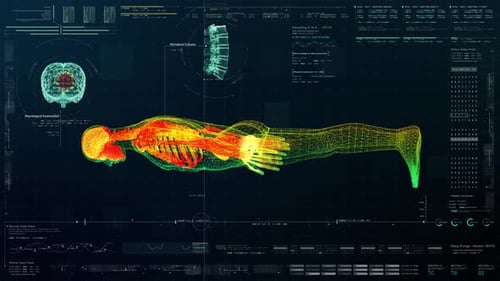 Futuristic Head Up Display of Advance Human Biomedical Diagnostic
