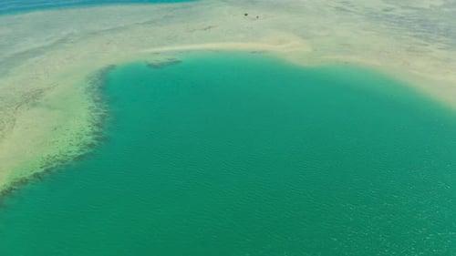 Tropical Landscape with Blue Sea and Coral Reef