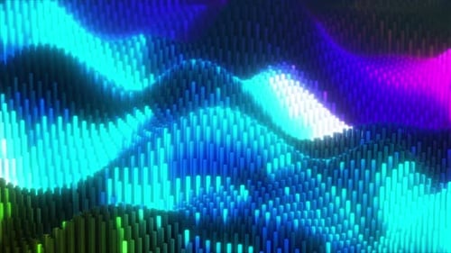 Abstrata superfície cúbica colorida em movimento aleatório