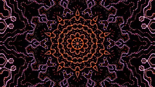 Lumière abstraite brillante gouvernant la couleur rouge, kaléidoscope