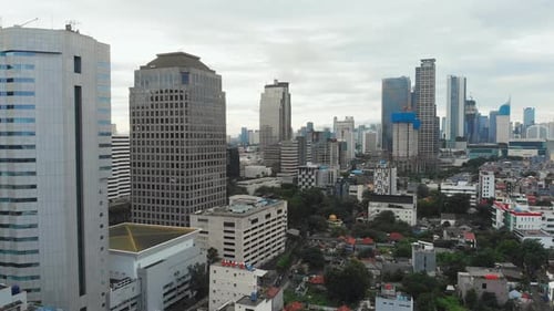 Aerial Panorama of the City Center with Skyscrapers Jakarta
