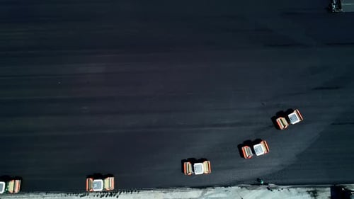 Aerial View On The Road Rollers