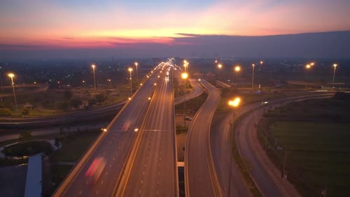 4K : footage hyperlapse expressway for transportation concept.