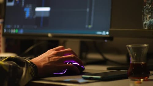 Hand Clicking Computer Mouse