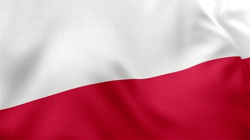 Waving Polish Flag Seamless Loop Animation