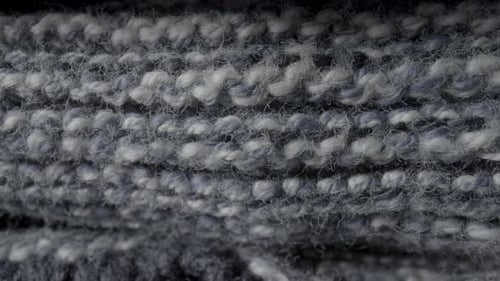 Macro Footage of Woven Gray and White Material