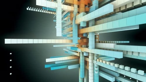 Abstrakte 3D-Würfel, die nahtlos fließen