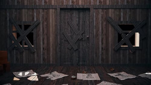 Mystery Dark Opening Door Horror Style 4K