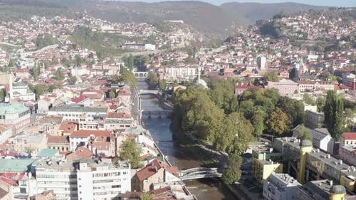 Aerial View Sarajevo Bosnia and Herzegovina
