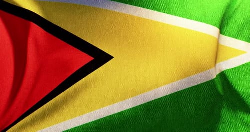 Realistic Waving Flag of Guyana Animation Loop