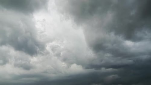 Clouds Move Smoothly in the Blue Sky. Timelapse. Cloud Space.
