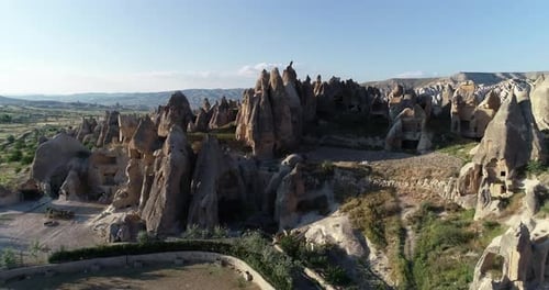 Cappadocia Hills And Towers Aerial View