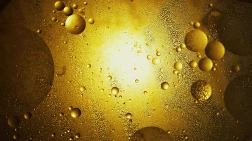 Golden Abstract Oily Bubbles