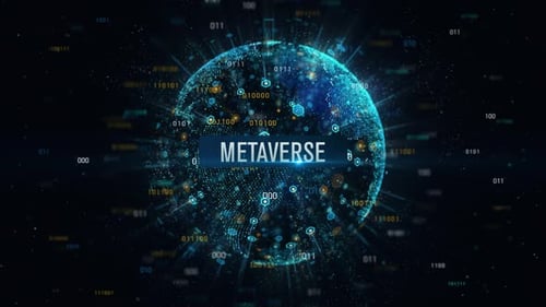 Futuristic Metaverse Globe with Digital Network and Data