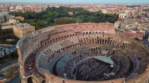 Aerial View of the Colosseum in Rome