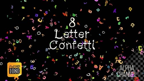 Hand Drawn Colorful Alphabet and Numbers Confetti Loop