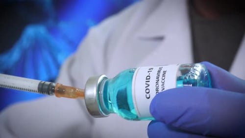 Coronavirus Vaccine and syringe injection It use for prevention