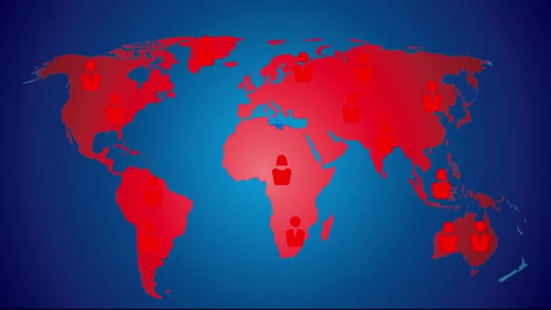Animated World Map with Connecting User Network Spread