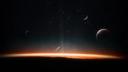 Cosmic Horizon Logo Reveal with Planets and Stars