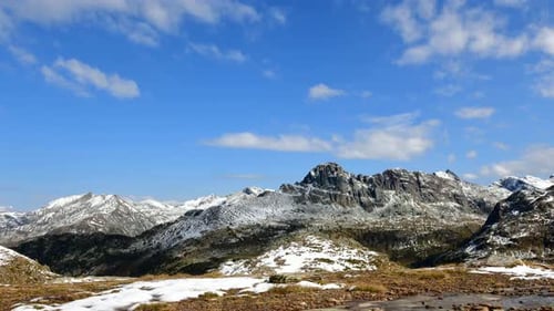 Time Lapse On The Peaks With First Snowfalls Of Early Autumn1