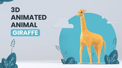 3D Animated Cartoon Giraffe Walking Cycle