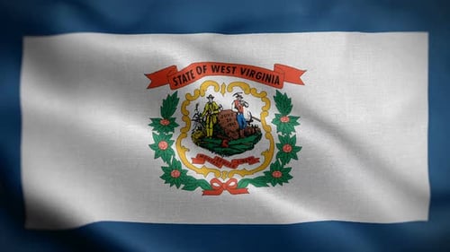 Realistic Waving Flag of West Virginia State