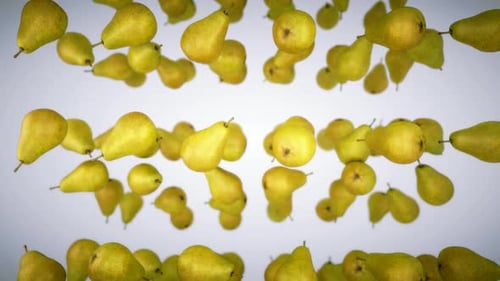 Floating Yellow Pears Abstract Looping Background