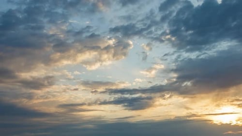 Dramatic Clouds Time-Lapse During a Beautiful Sunset