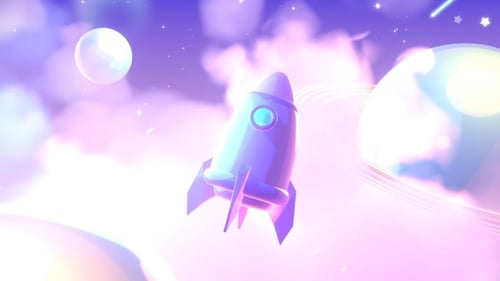 Futuristic Space Rocket Launch and Light Reveal Animation