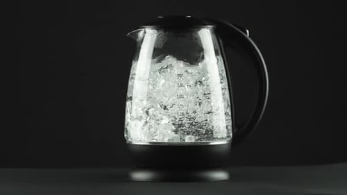 Electric Kettle Boiling Water Close Up
