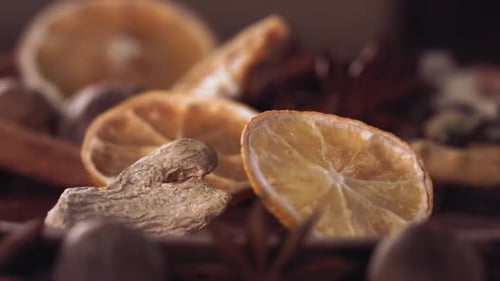 Autumnal Spices and Ingredients Close Up