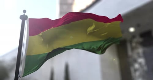 Realistic Waving Flag of Guinea Animation