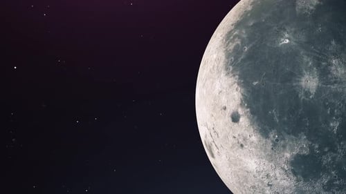 moon planet. rotation animation on the lunar surface