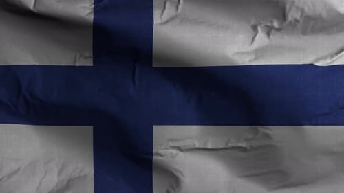 Realistic Waving Finland Flag Loopable Motion Background