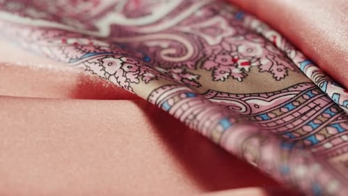 Close Up of Luxurious Pink Silk and Fabric