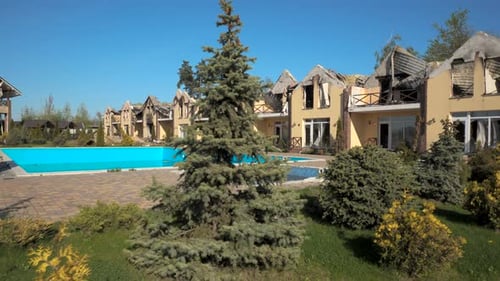 A Destroyed Residential Building in the Kyiv Region As a Result of Shelling By the Russian Army