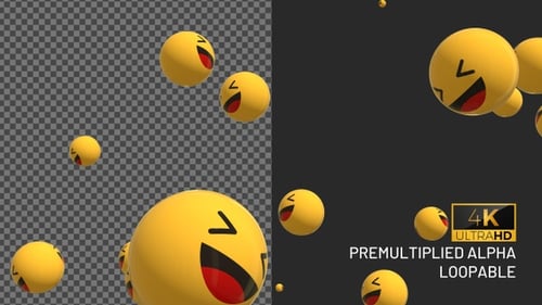 Animated 3D Laughing Emojis Burst Overlay