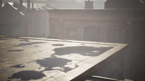Abandoned Factory Empty Because of the Coronavirus Covid-19 Epidemic