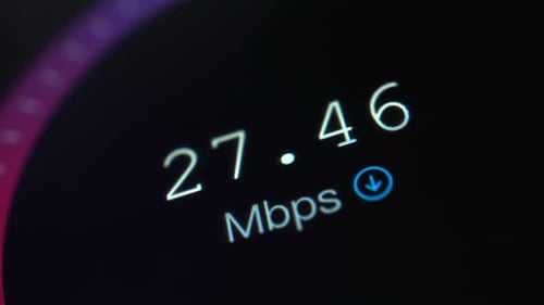 Digital Internet Speed Test Close Up